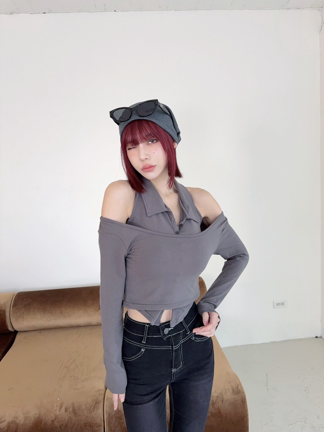 3030 𝓛𝓪𝓭𝔂𝓰𝓸訂製款-翻領繞脖美背排扣背心兩件套 (5)