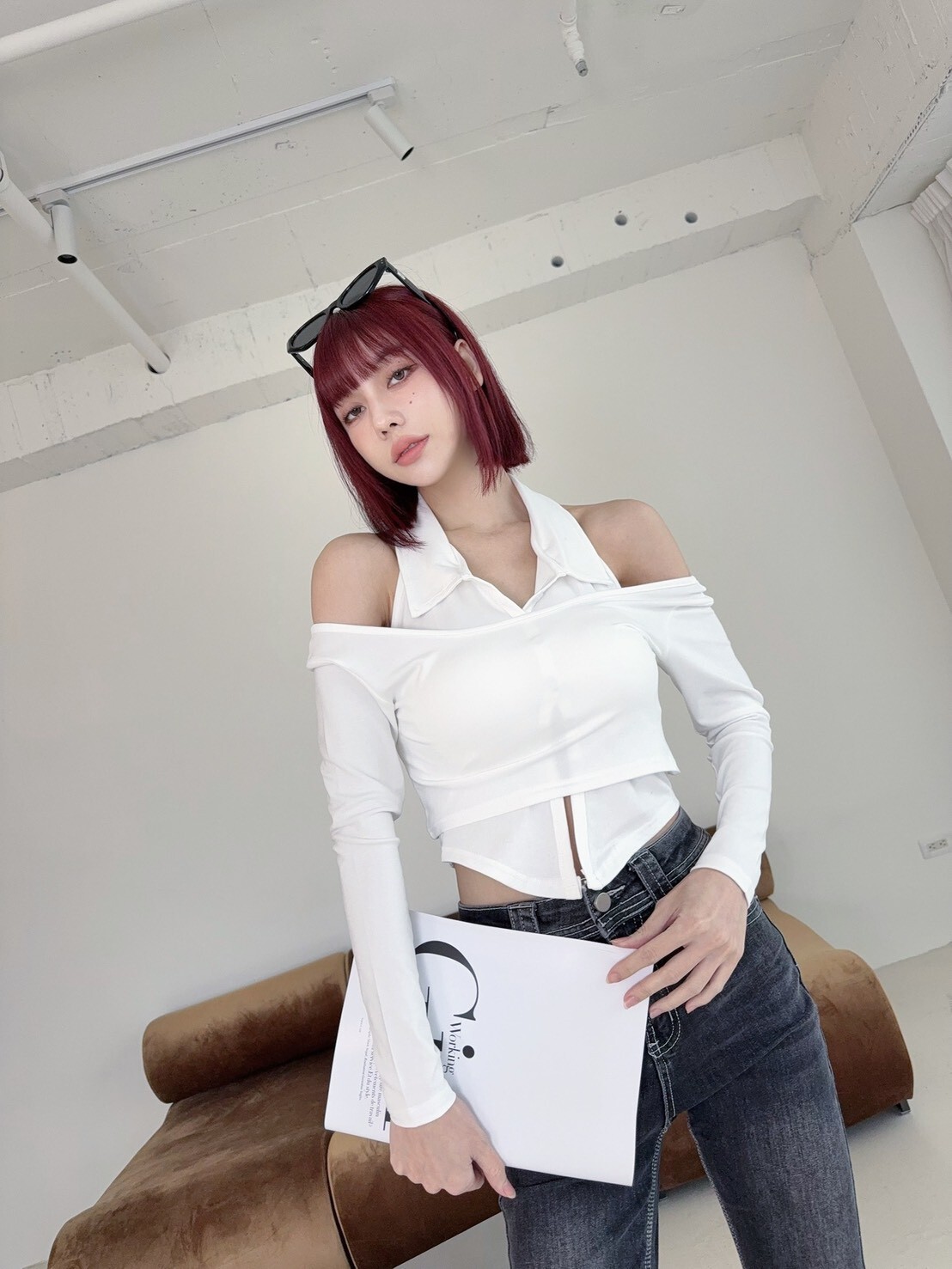 3030 𝓛𝓪𝓭𝔂𝓰𝓸訂製款-翻領繞脖美背排扣背心兩件套