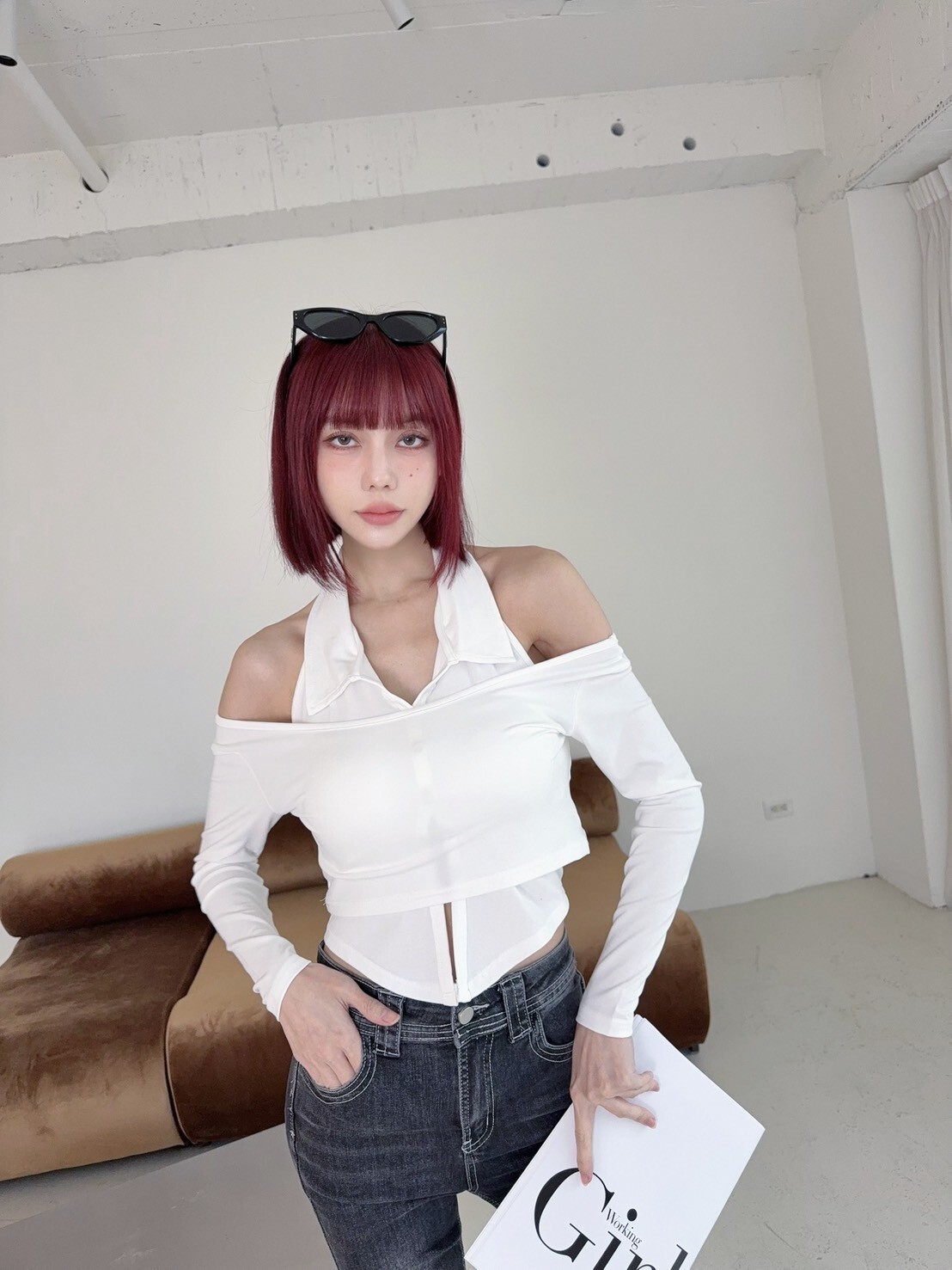 3030 𝓛𝓪𝓭𝔂𝓰𝓸訂製款-翻領繞脖美背排扣背心兩件套 (2)