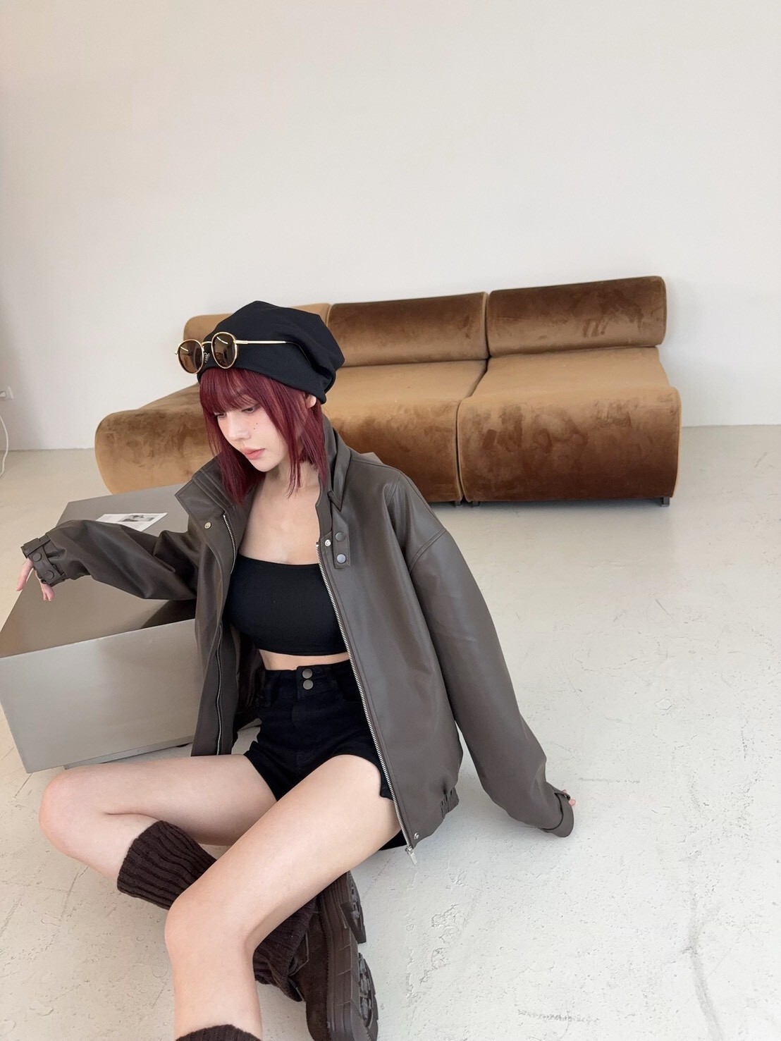 1912-2 高質感皮革縮腰長版外 (5)