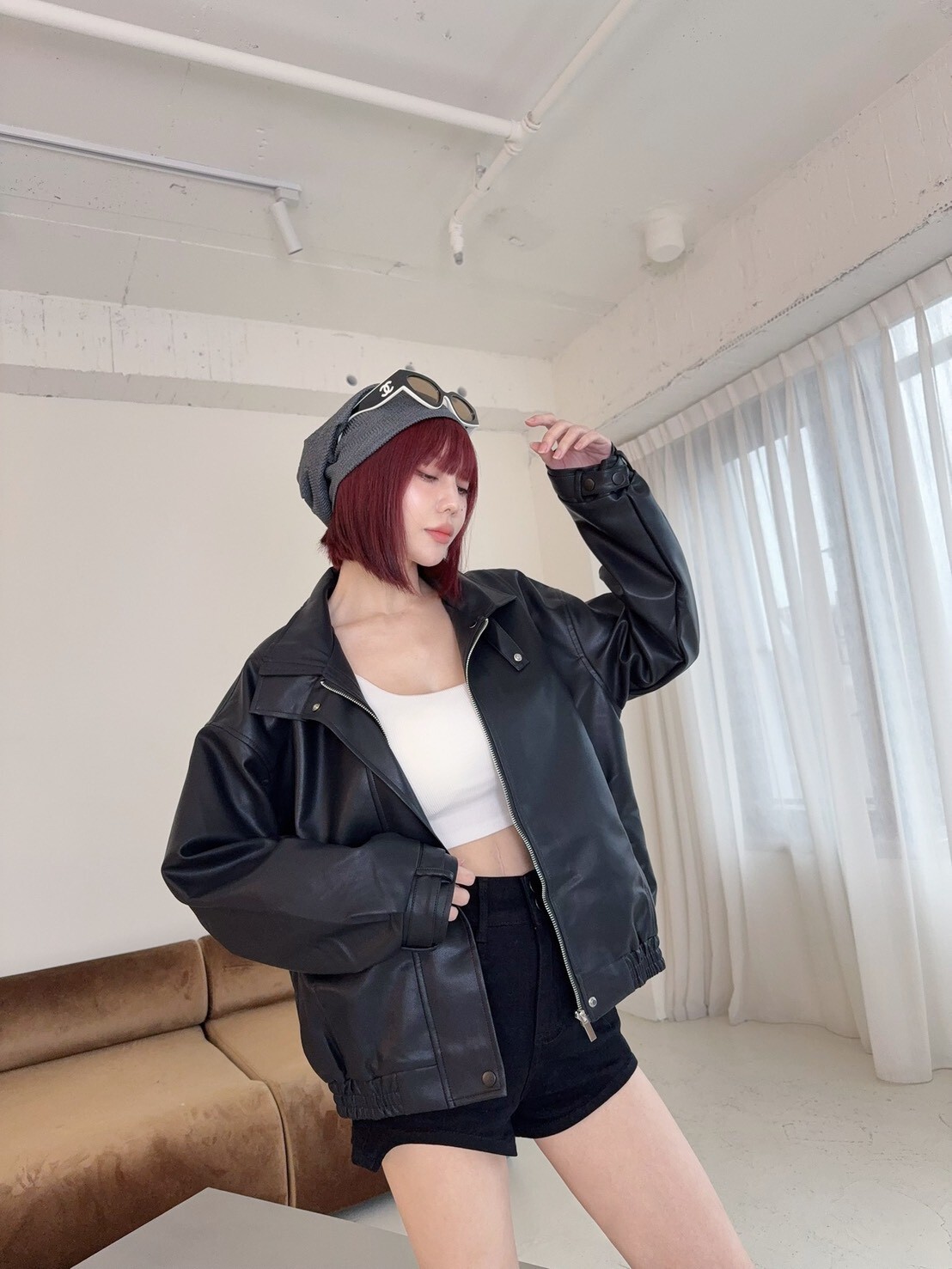 1912-2 高質感皮革縮腰長版外 (4)