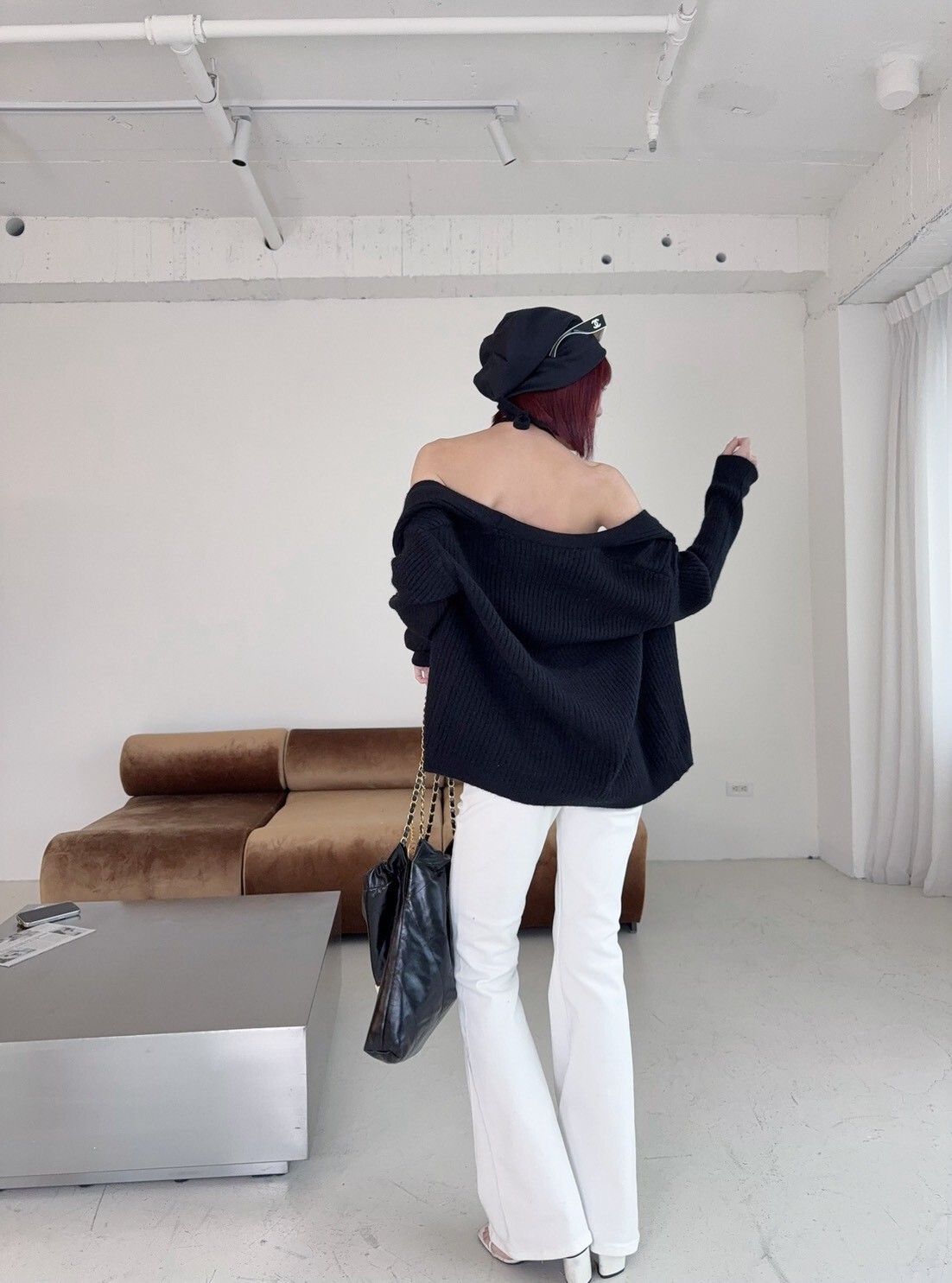 9108 韓系V領綁脖針織背心+外衣 (5)