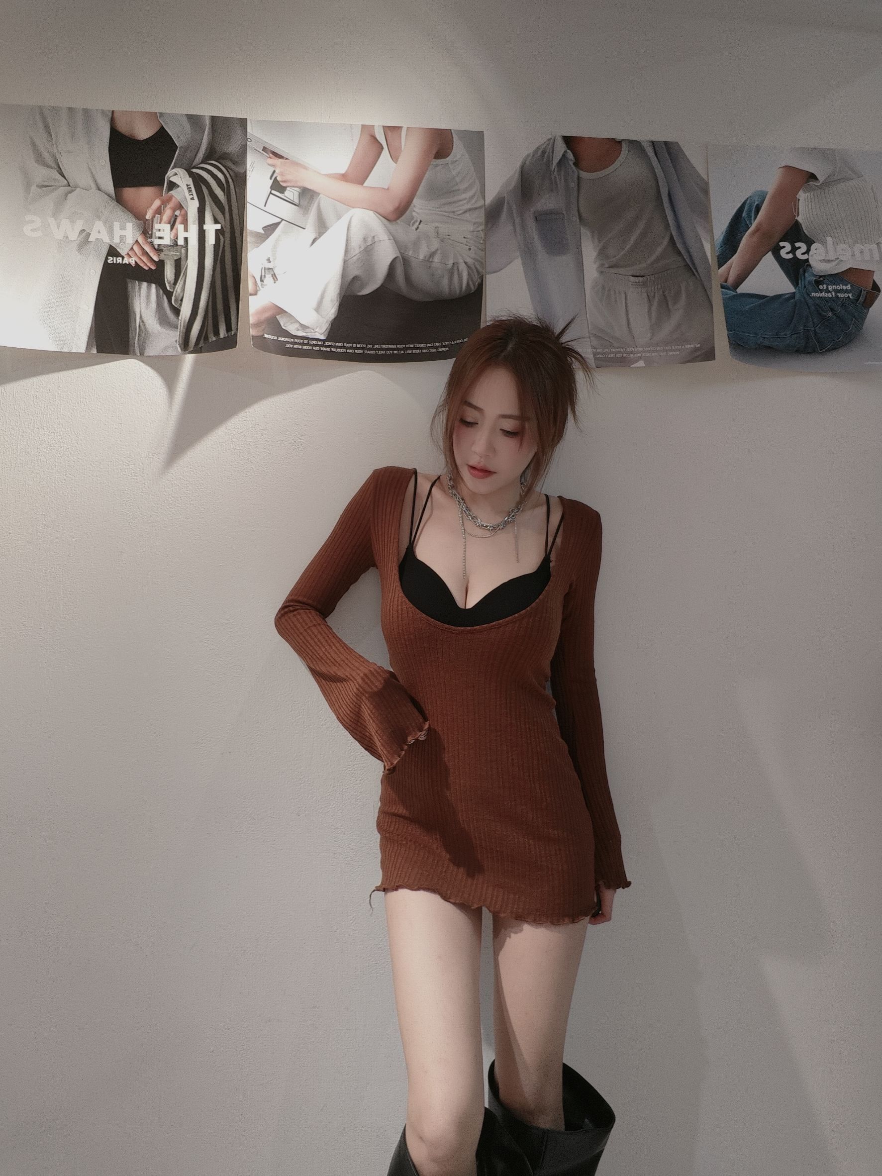 8190兩面穿捲邊洋裝 (7)