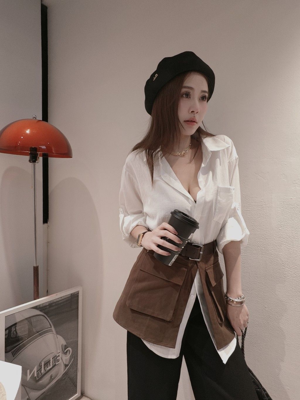 2570蜜絨裙襯衫套裝 (3)