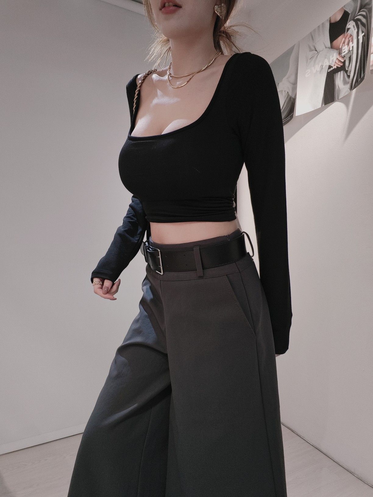 019厚呢西料寬褲 (2)