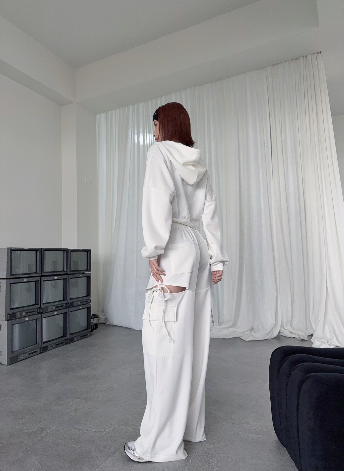 7560訂製款-太空棉造型側綁繩工裝寬褲SET (2)