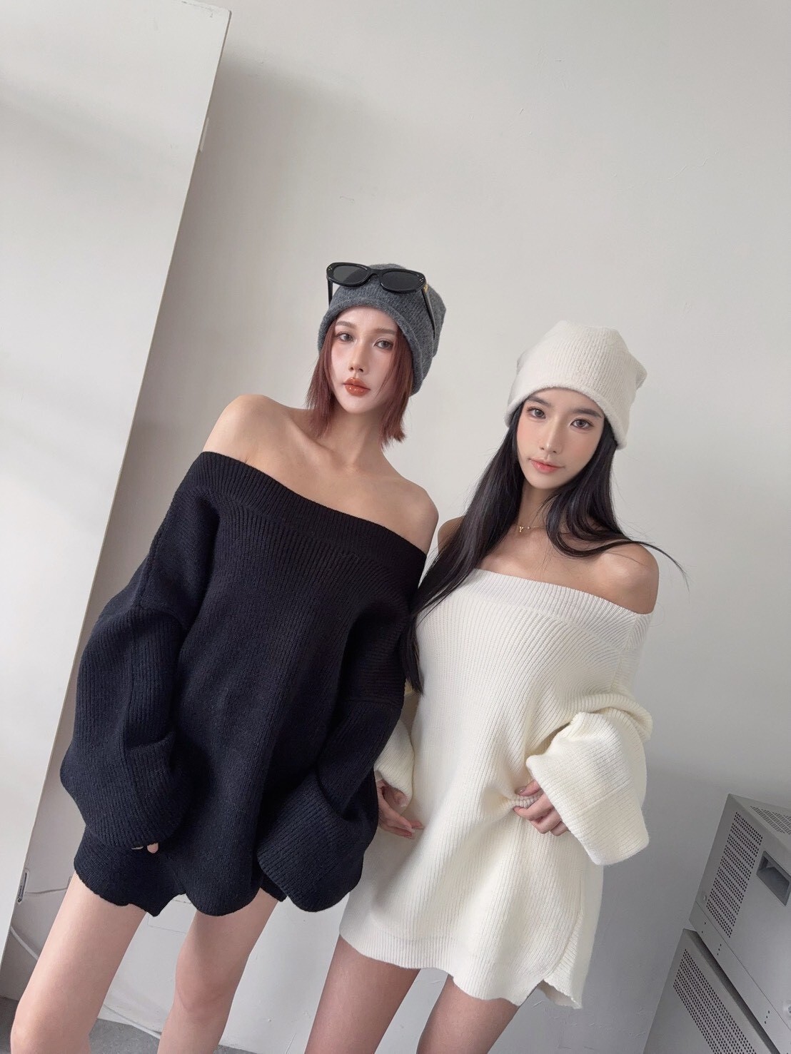 722鬆弛感一字長版針織上衣 (5)