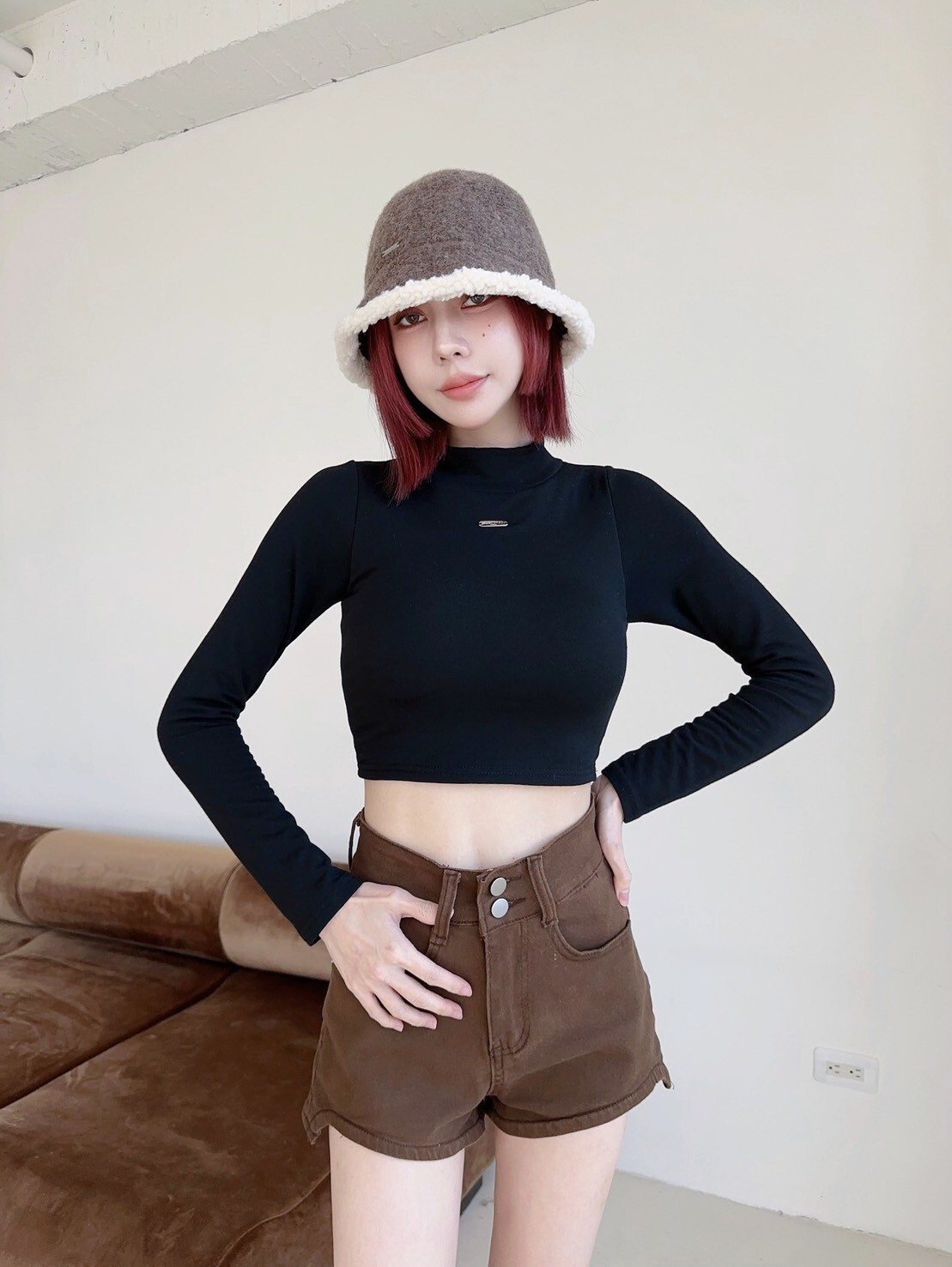 9689𝓛𝓪𝓭𝔂𝓰𝓸訂製款-爆款高領鐵牌發熱胸墊上衣 (2)