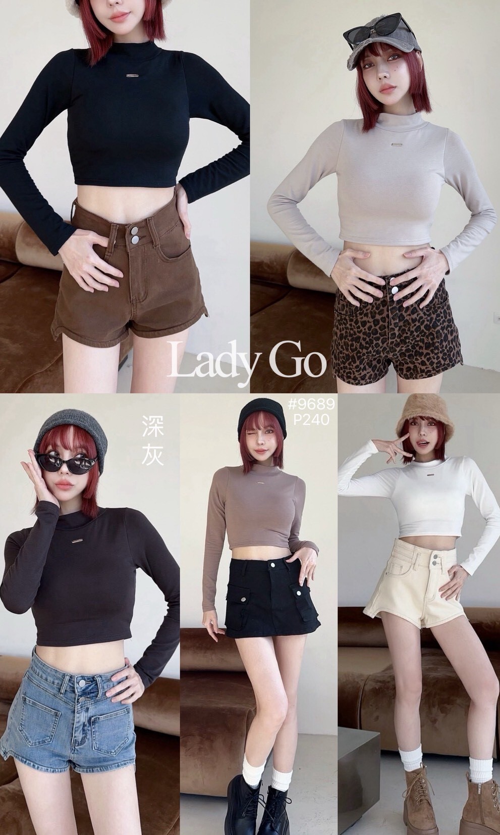 9689𝓛𝓪𝓭𝔂𝓰𝓸訂製款-爆款高領鐵牌發熱胸墊上衣