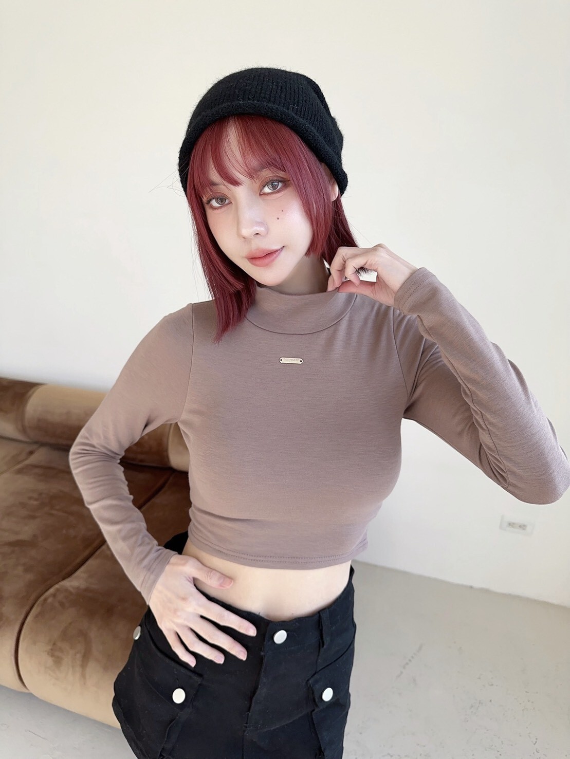 9689𝓛𝓪𝓭𝔂𝓰𝓸訂製款-爆款高領鐵牌發熱胸墊上衣 (8)