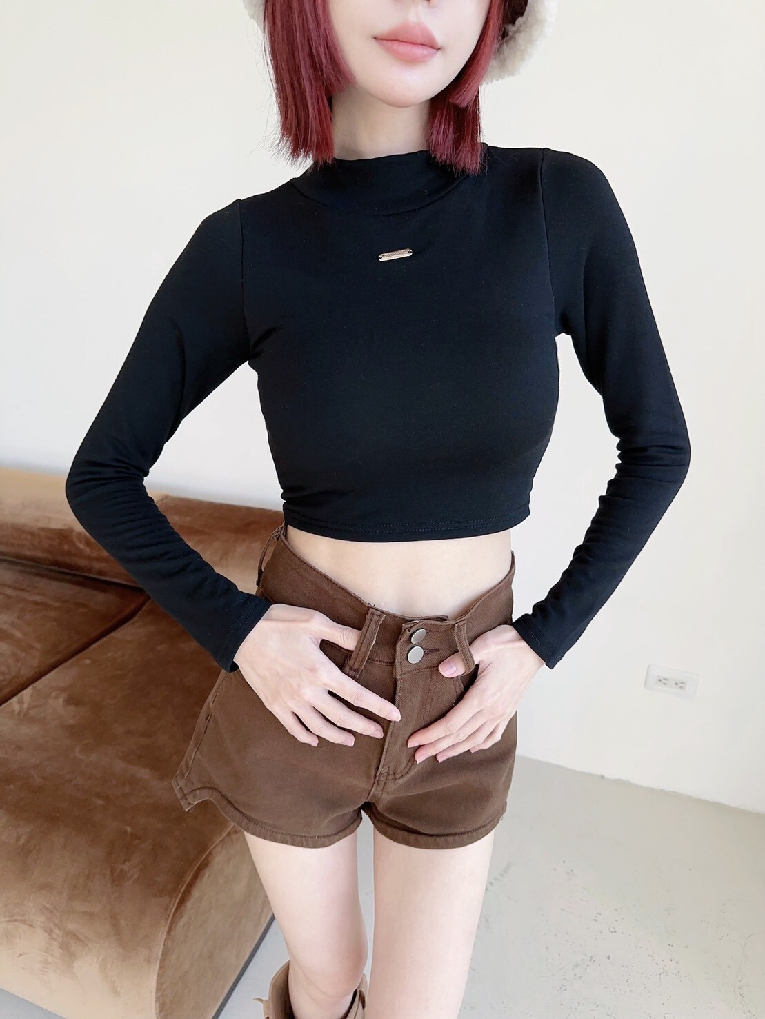 9689𝓛𝓪𝓭𝔂𝓰𝓸訂製款-爆款高領鐵牌發熱胸墊上衣 (4)