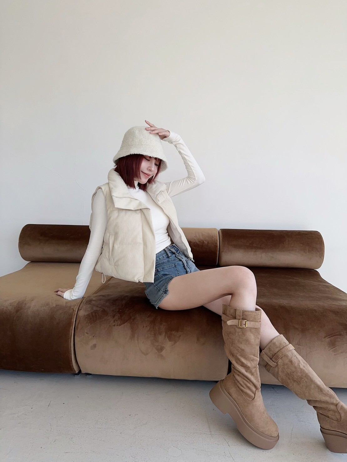 811𝓛𝓪𝓭𝔂𝓰𝓸巨實搭燈芯絨短版背心 (6)