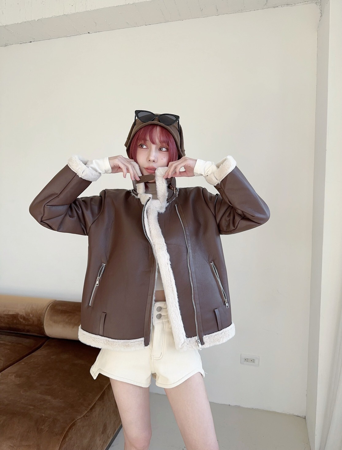 8813𝓛𝓪𝓭𝔂𝓰𝓸翻領內鋪毛皮革口袋外 (5)