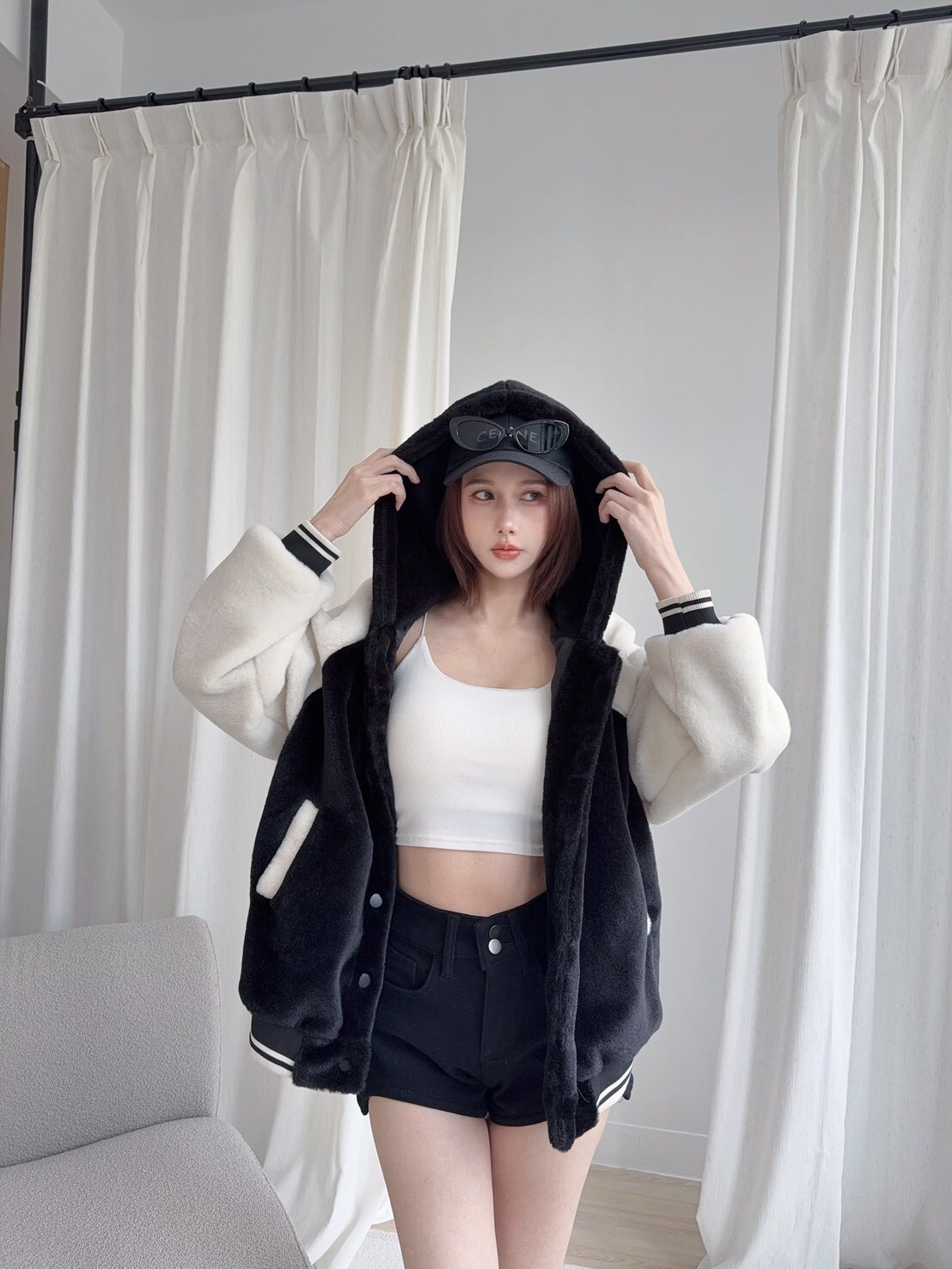 7322-1訂製款-巨Q熊寶寶連帽撞色棒球外 (3)