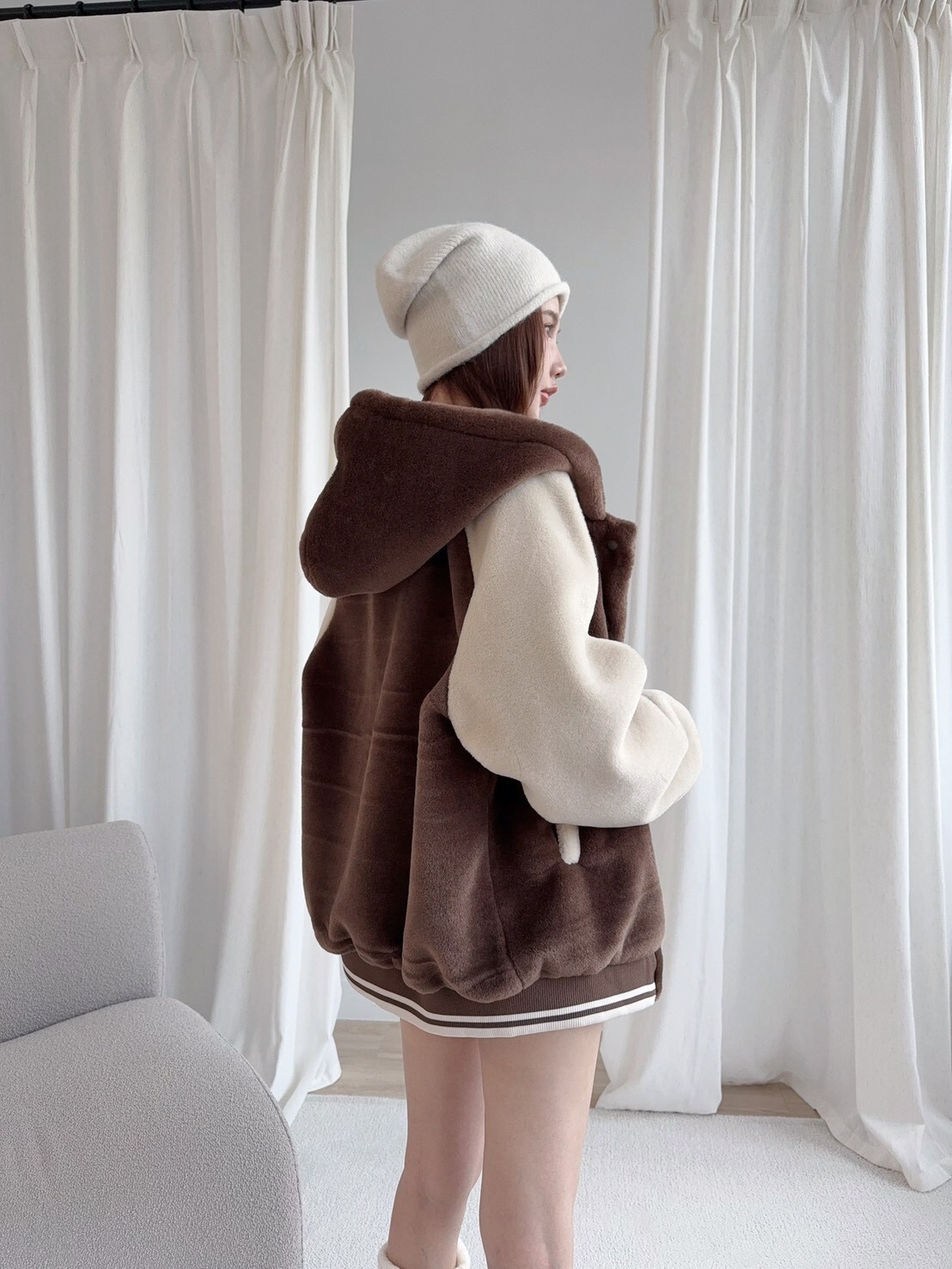 7322-1訂製款-巨Q熊寶寶連帽撞色棒球外 (2)