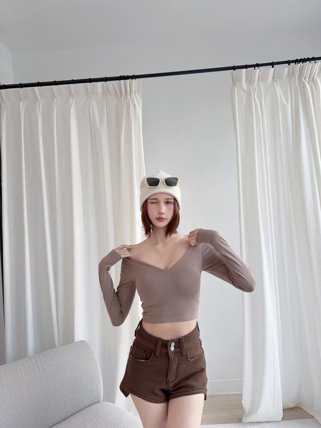 9691訂製款-海鷗領性感發熱胸墊上衣 (9)