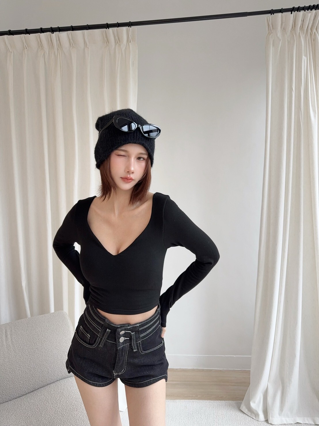 9691訂製款-海鷗領性感發熱胸墊上衣 (3)