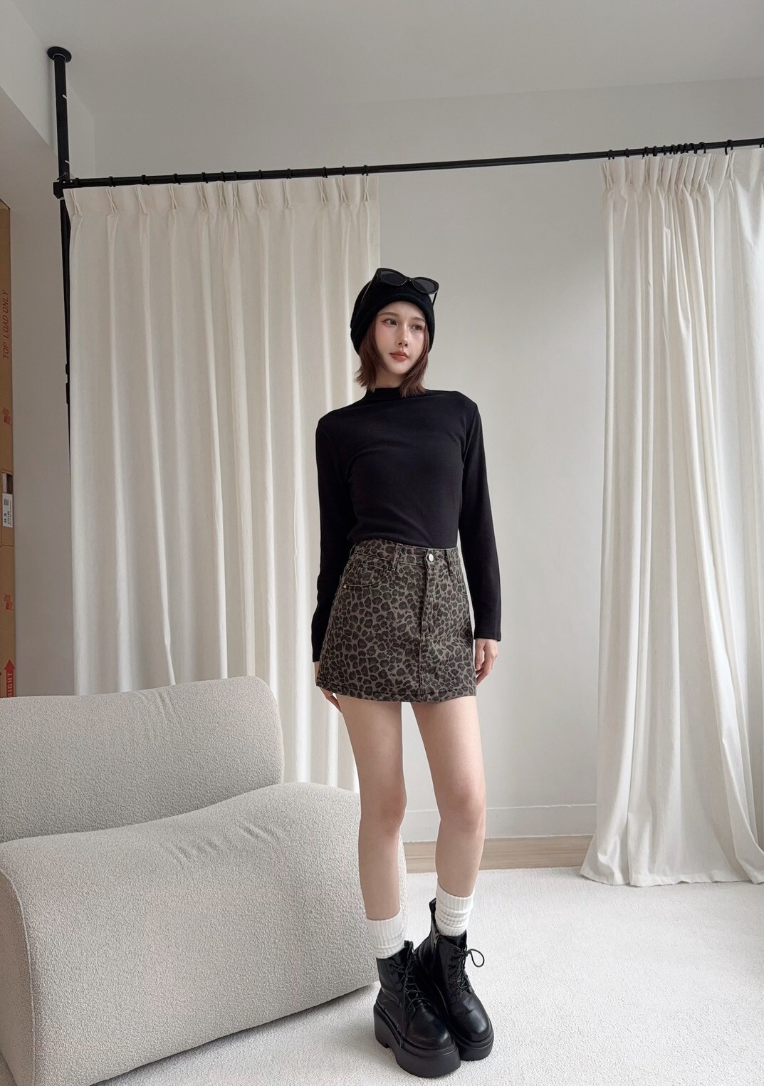 1601時髦豹紋復古短裙 (4)