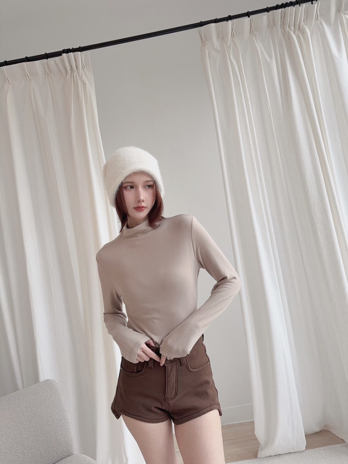 1959 Q彈麻糬立領羊絨保暖打底衣