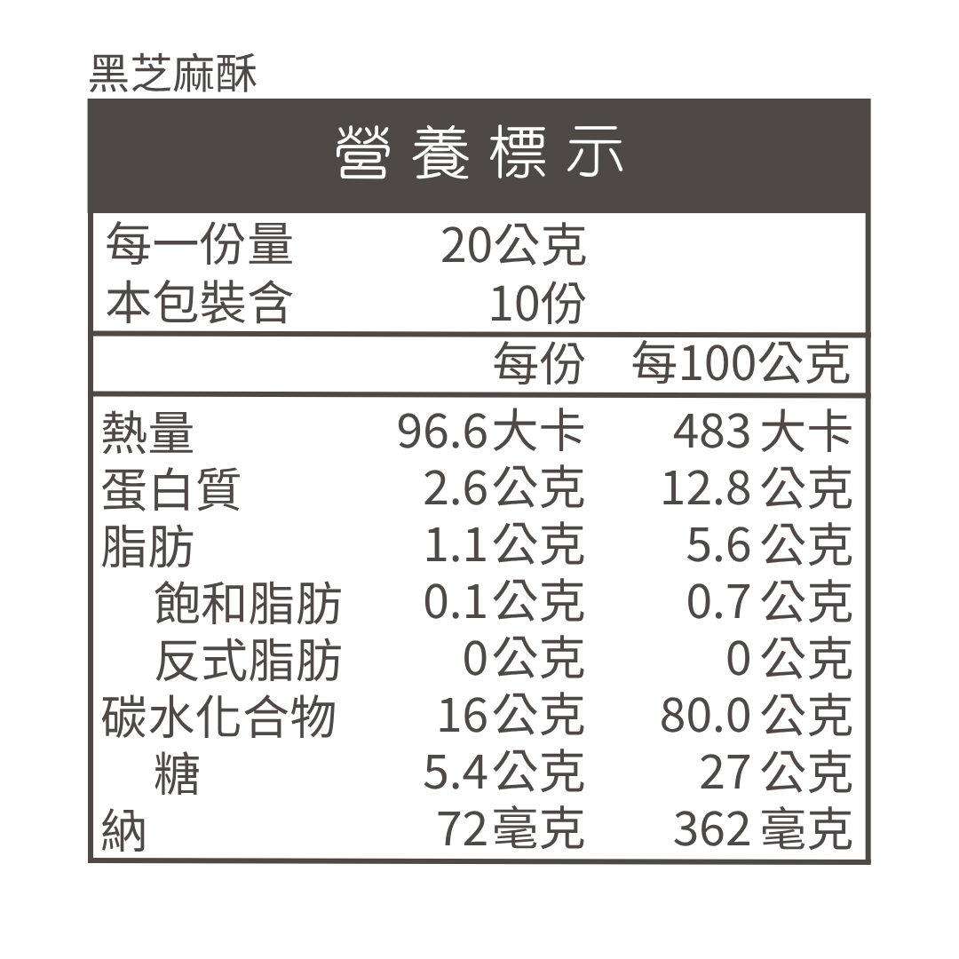 F-NT0022黑芝麻酥_營養標示