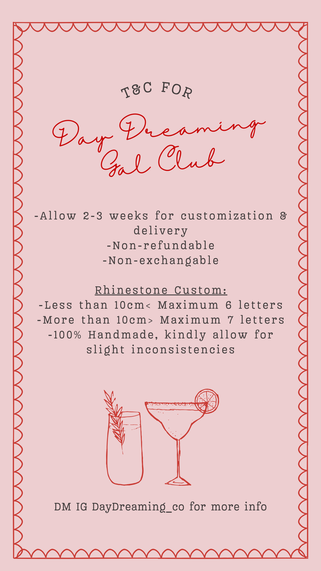 Pink and Red Pattern Cocktail Menu (Your Story)