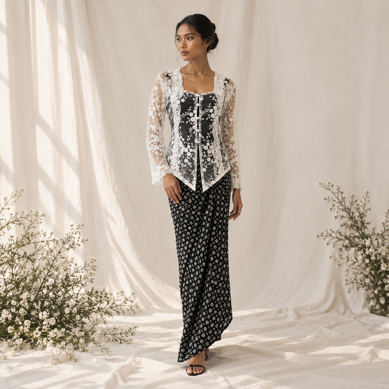 Elegant Lace Kebaya in Soft Studio Light (1)