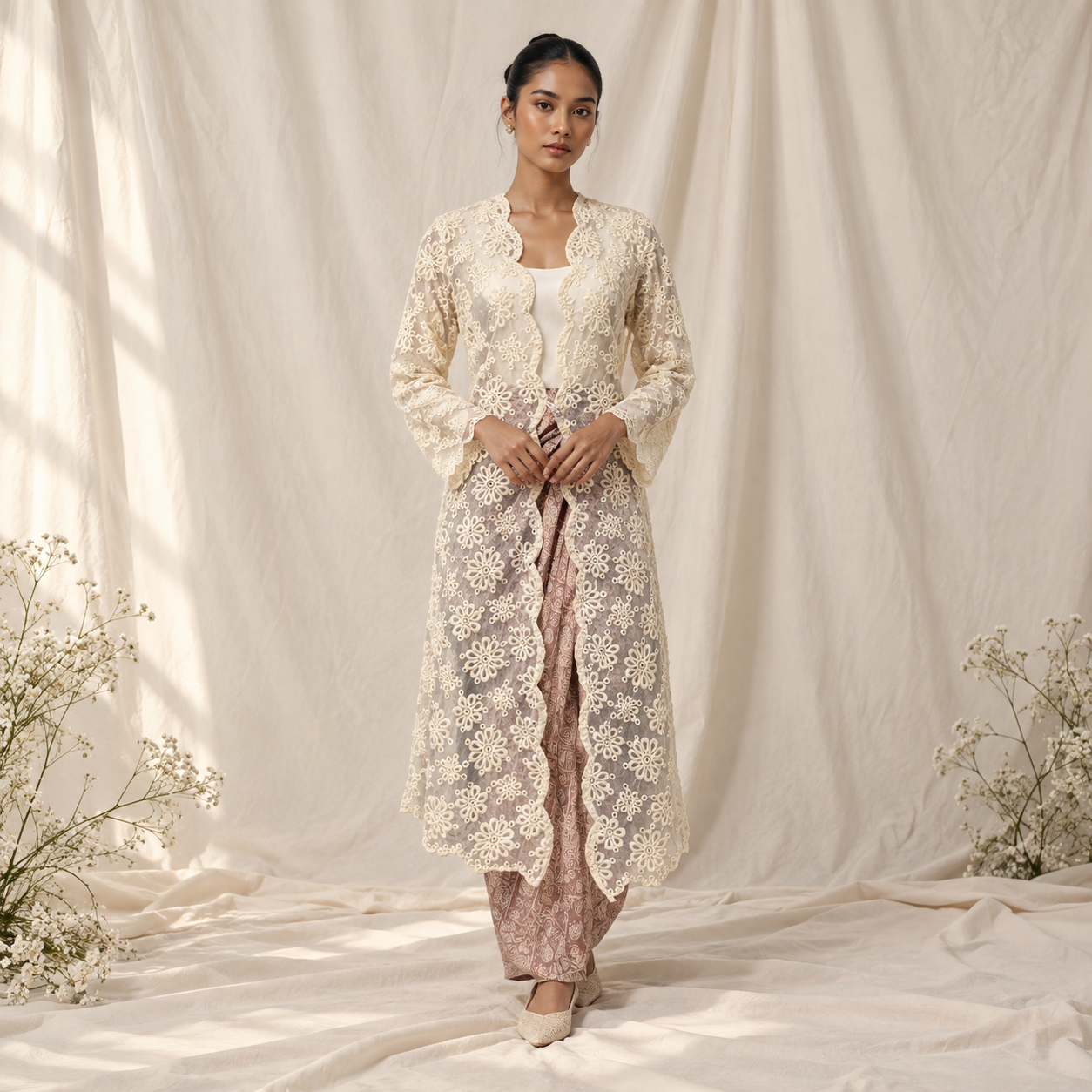 Graceful Lace Elegance in Ivory