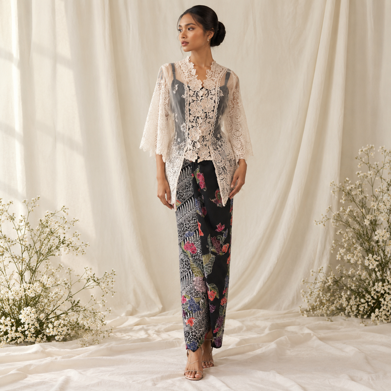 Elegant Kebaya Portrait with Batik Skirt