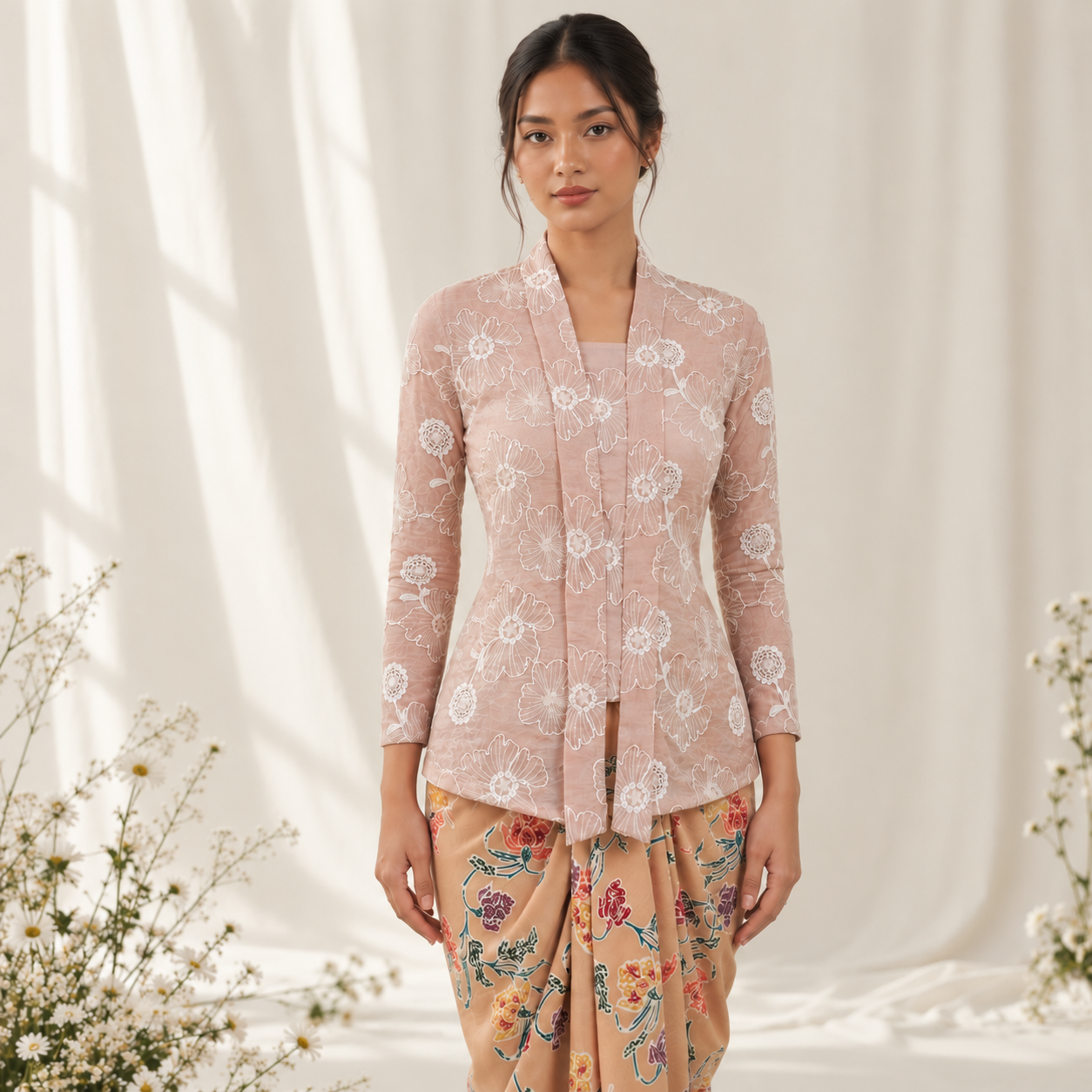 Elegant Embroidered Kebaya Portrait
