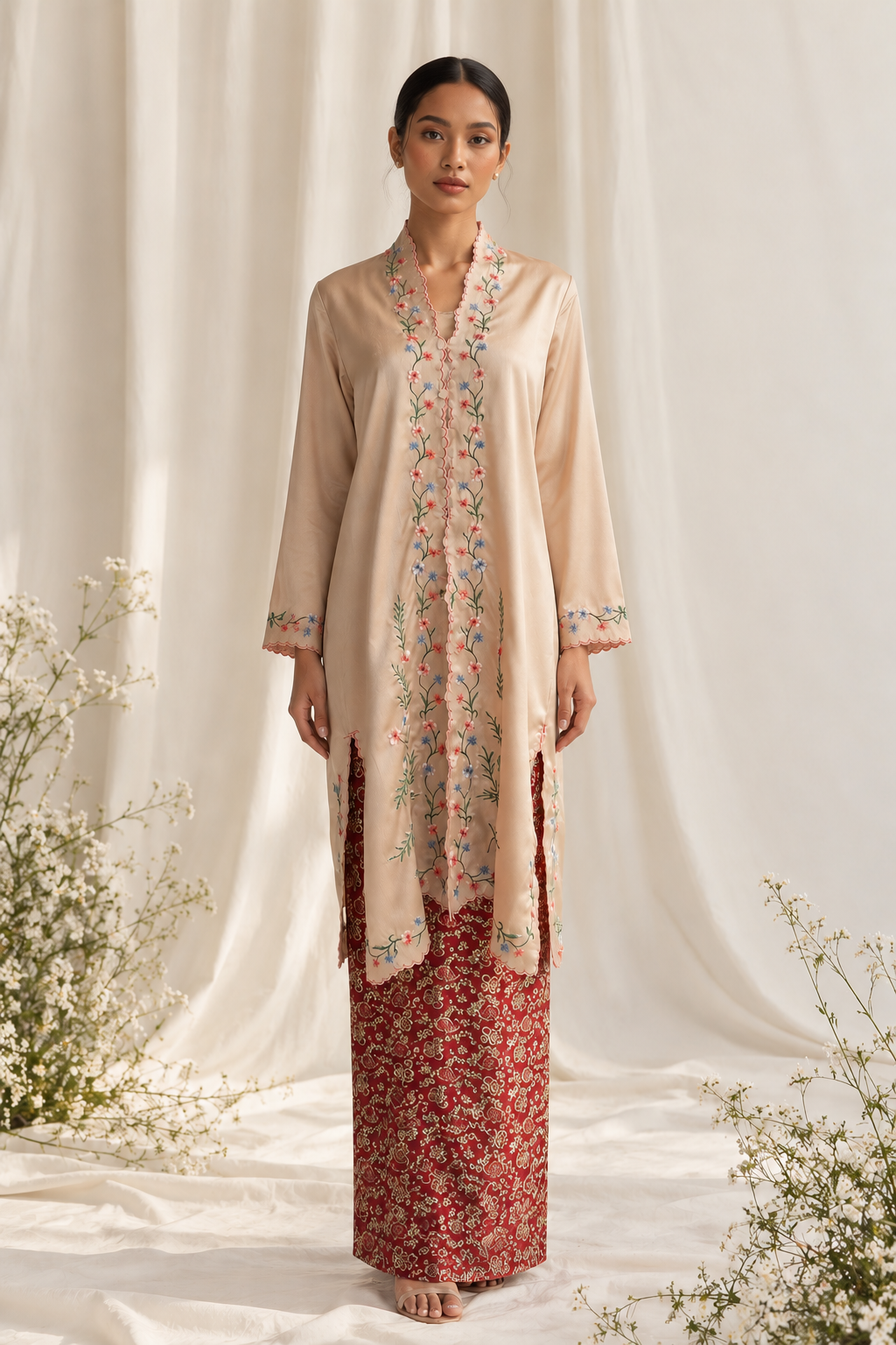 Elegant Embroidered Kebaya Portrait