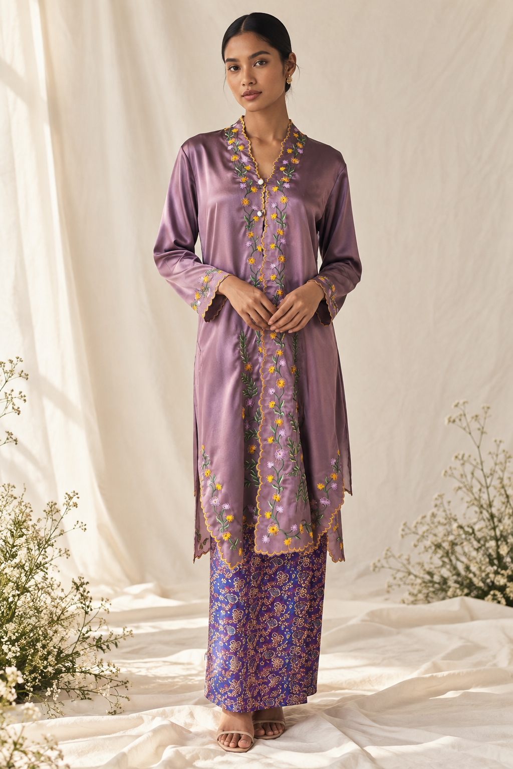 Embroidered Mauve Kebaya Portrait (1)