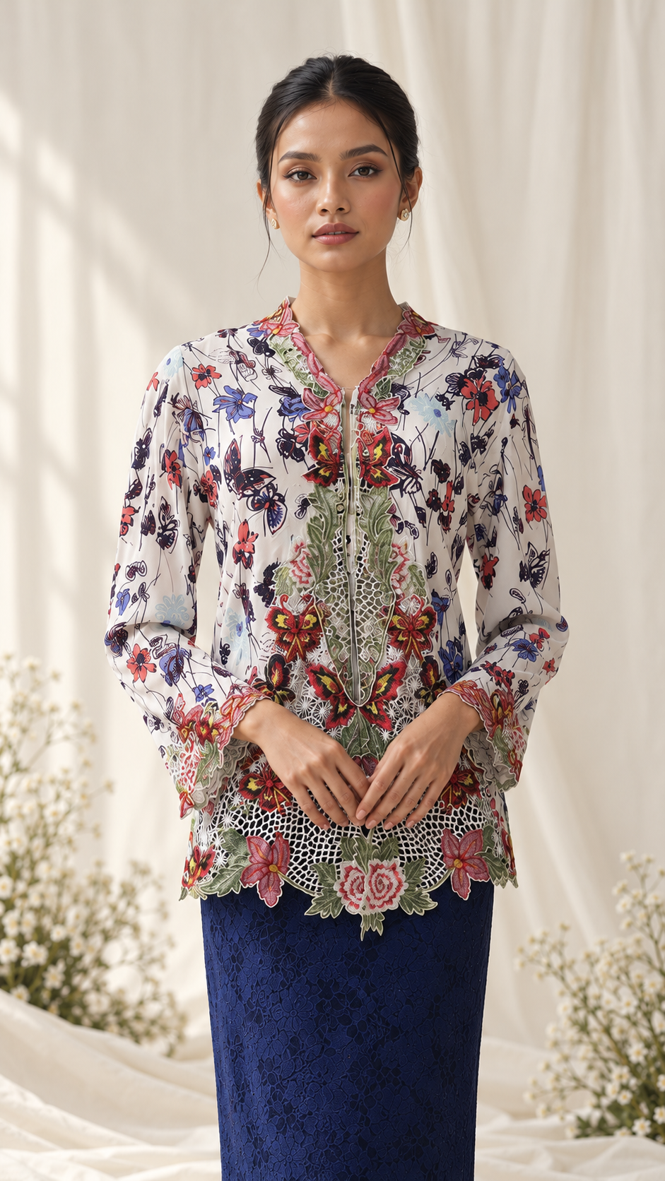 Elegant Floral Kebaya Portrait