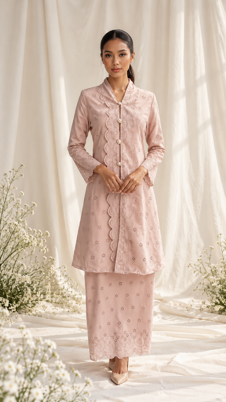Elegant Blush Lace Portrait