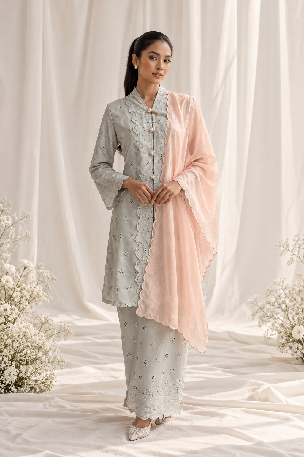 Elegant Sage Kebaya Portrait