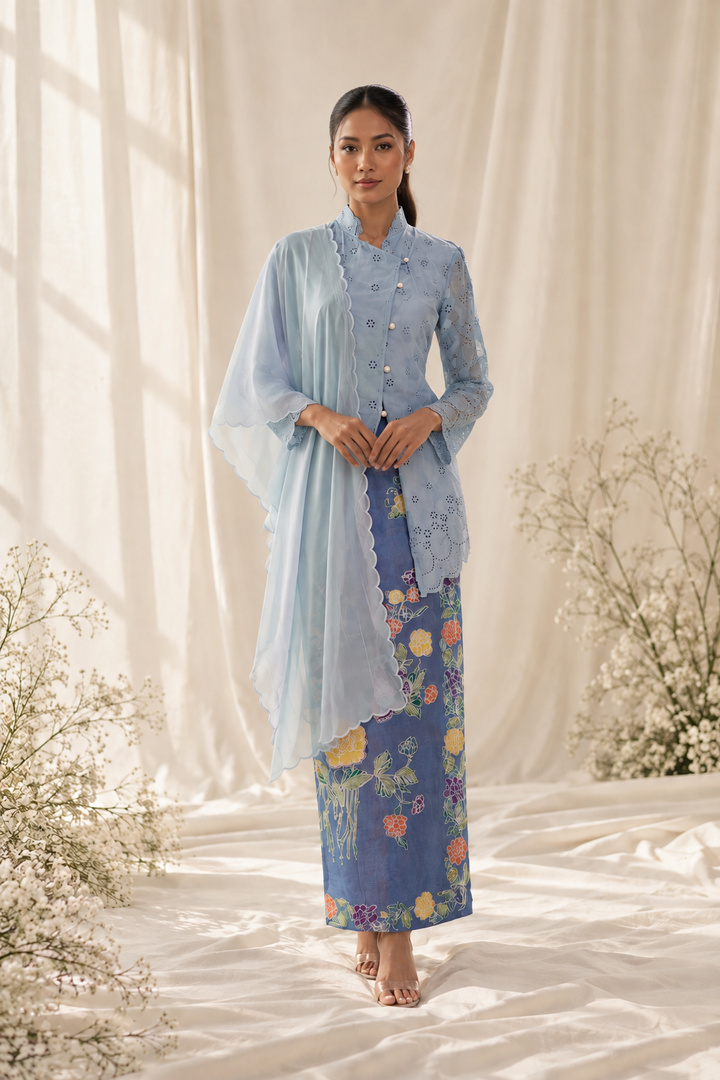Pastel Blue Kebaya in Soft Daylight