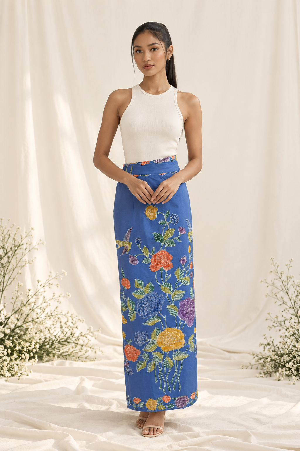 Elegant Floral Maxi Skirt Portrait