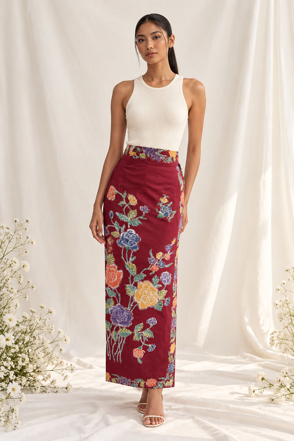 Elegant Batik Skirt Studio Portrait