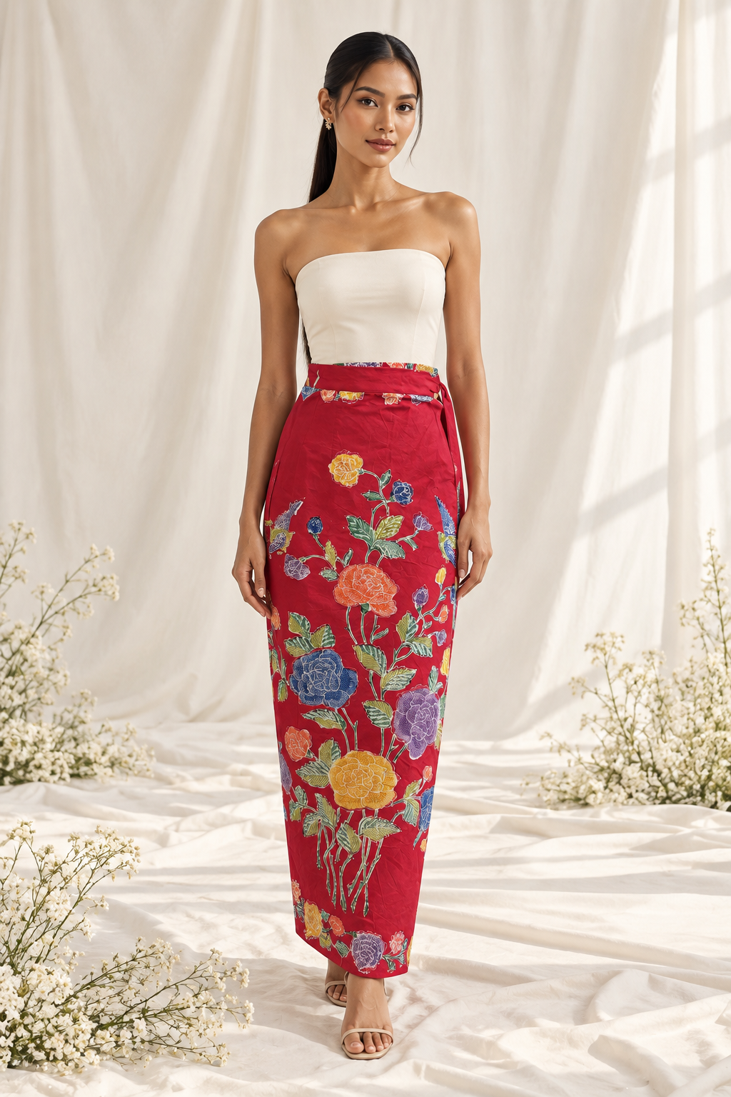 Floral Batik Elegance in Soft Light