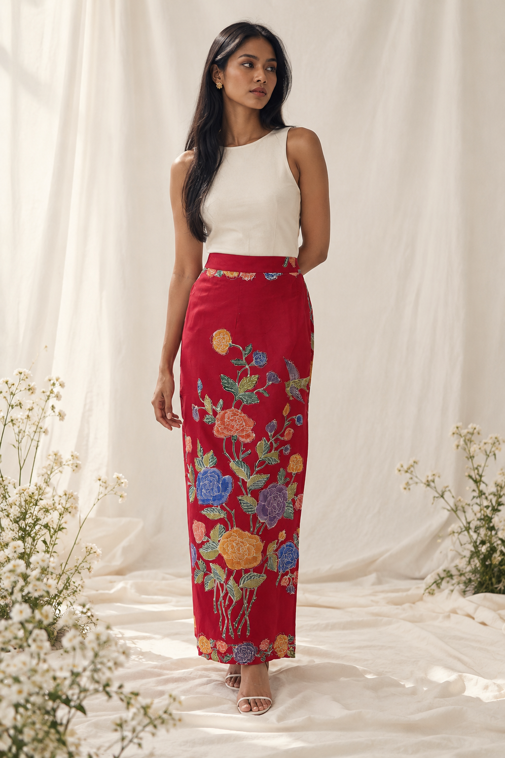 Elegant Floral Skirt Editorial