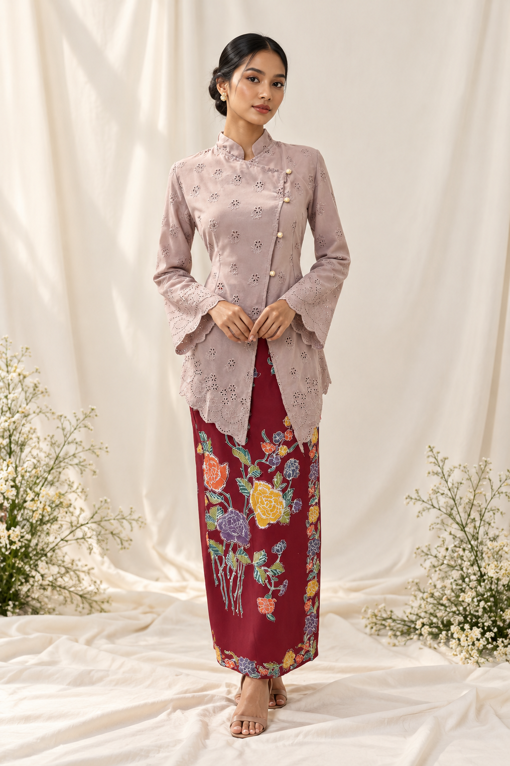 Elegant Mauve Kebaya Portrait