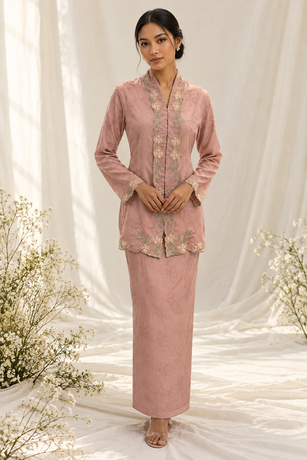 Elegant Dusty Rose Kebaya Portrait