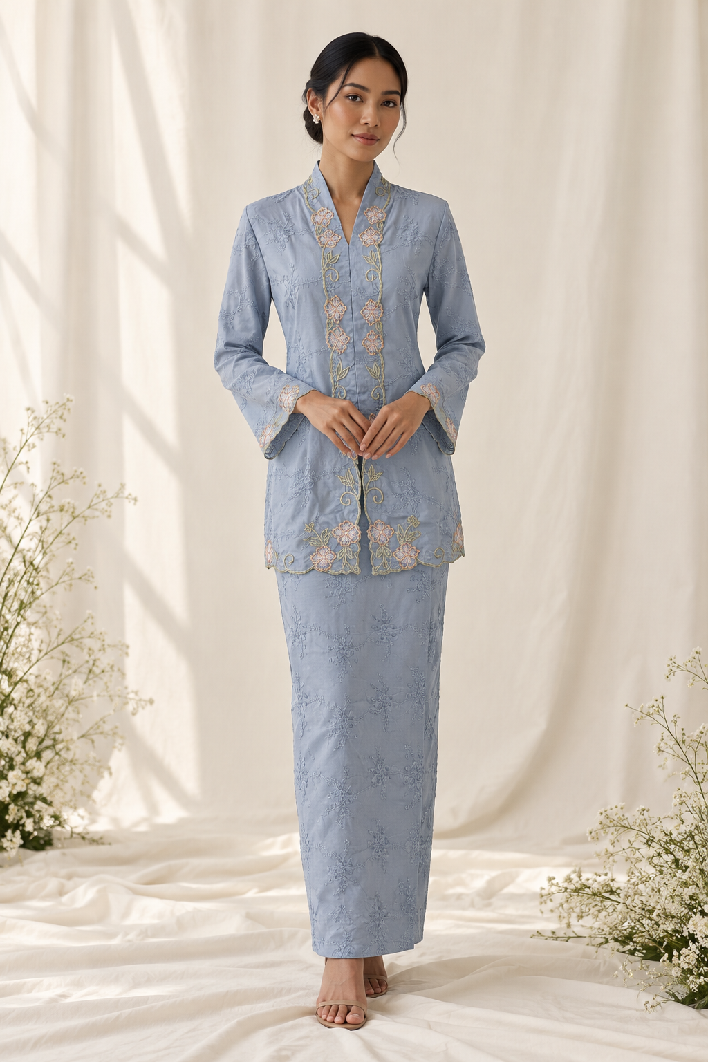 Elegant Blue Kebaya Portrait