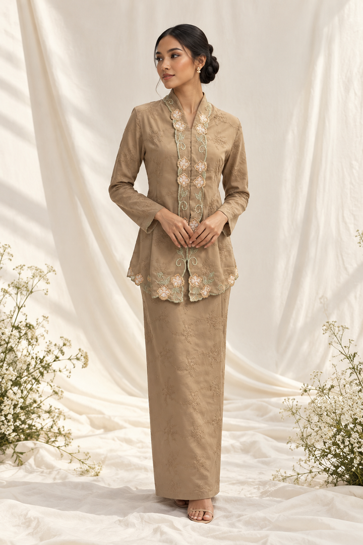 Elegant Embroidered Kebaya Portrait