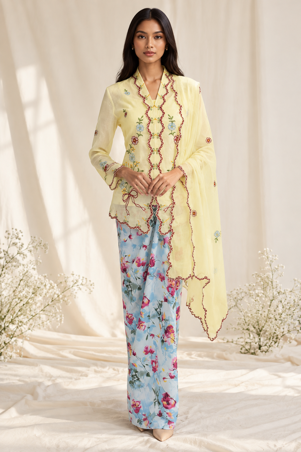 Pastel Kebaya in an Ivory Studio