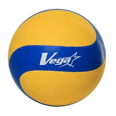 VEGA 軟式橡膠排球5號球六片貼黃藍