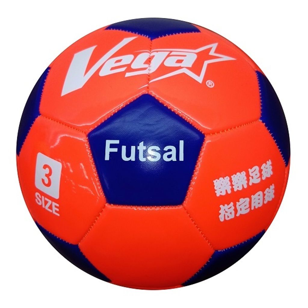 VEGA 3號PVC車縫樂樂足球橘藍低彈跳