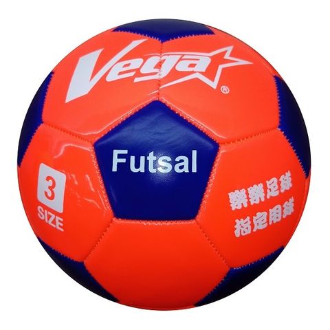 VEGA 3號PVC車縫樂樂足球橘藍低彈跳