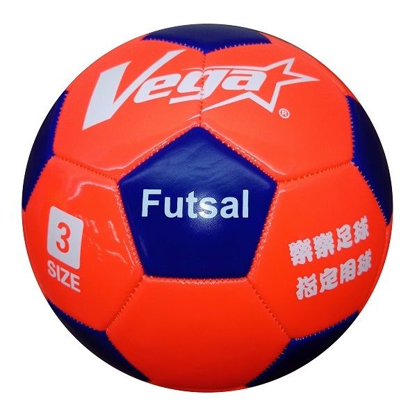 VEGA 3號PVC車縫樂樂足球橘藍低彈跳