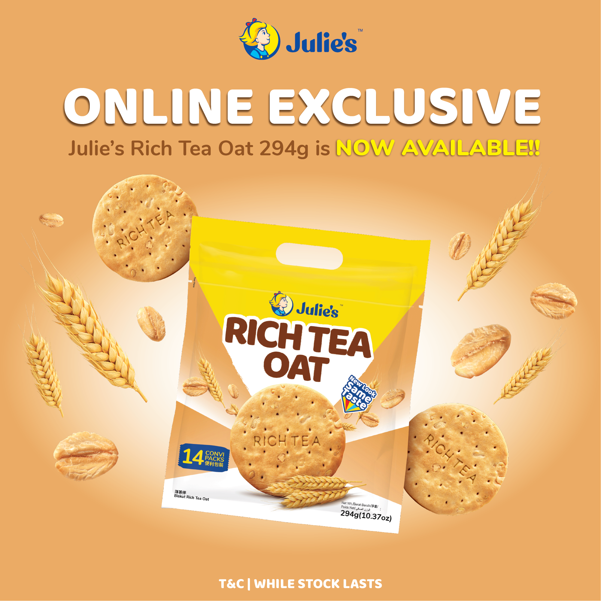 Julie's Rich Tea Oat Now Available 1920 x 1920 px