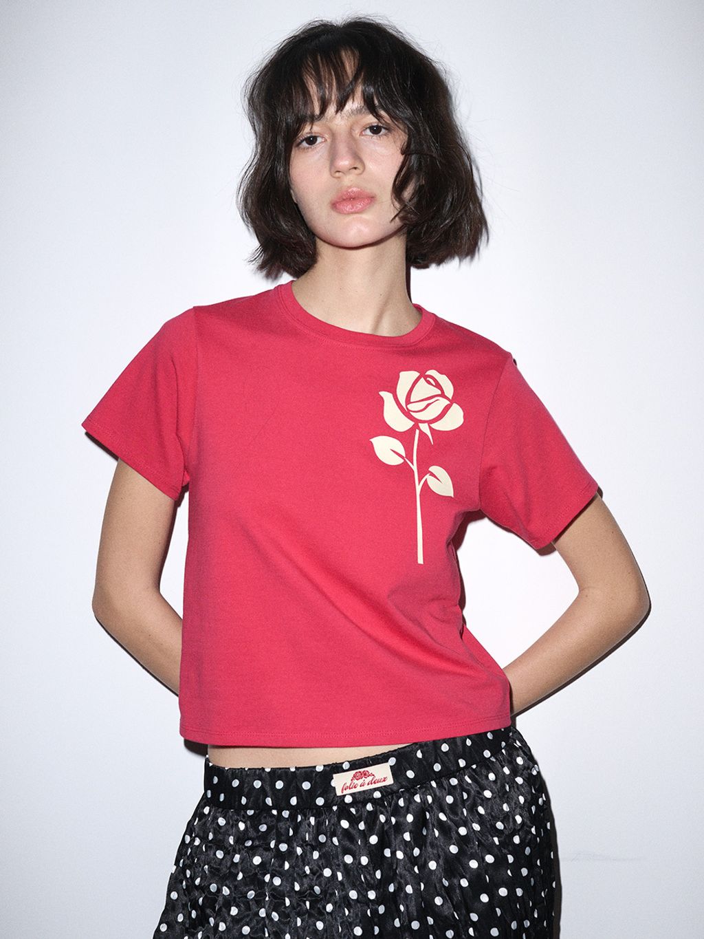 ★MARDI MERCREDI★SLIM TSHIRT UNE ROSE★ MARDI MERCREDI SLIM TSHIRT UNE ROSE – Thewoorolls